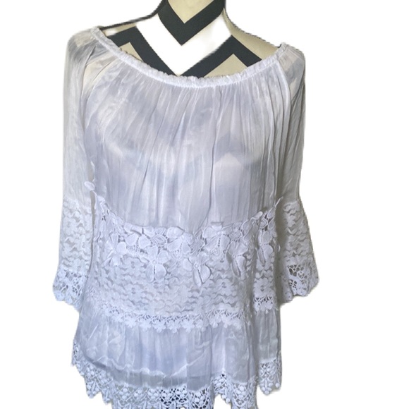 LE MARAIS PARIS MADE IN ITALY LACE EMBROIDERY - Picture 1 of 7